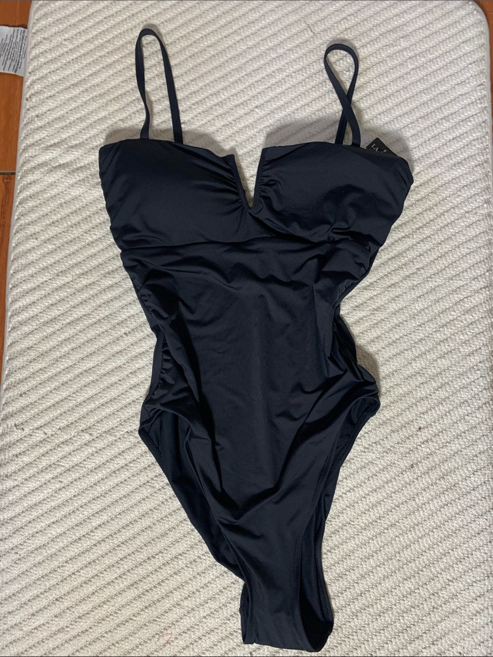 NWT Lauren Ralph Lauren Black One-Piece Swimsuit, Size 14